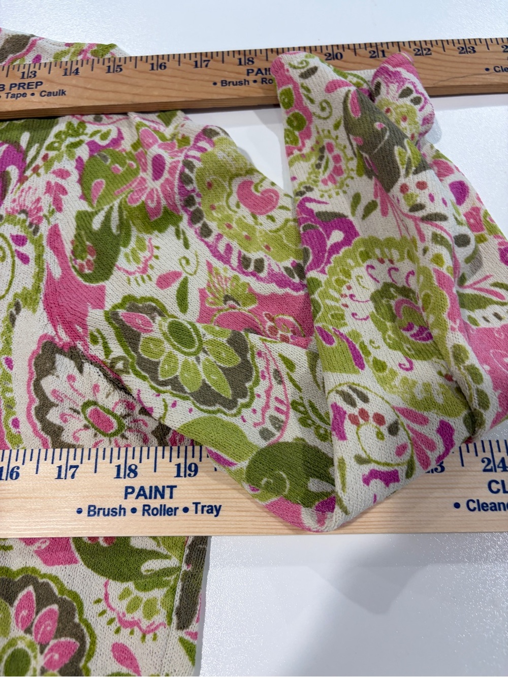 Sigrid Olsen Pink & Olive Paisley Keyhole Long-Sleeve Top - Picture 6 of 10